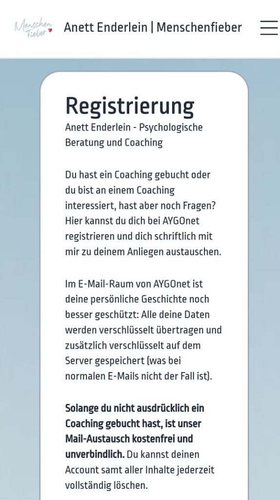 Screenshot E-Mail-Raum bei AYGOnet