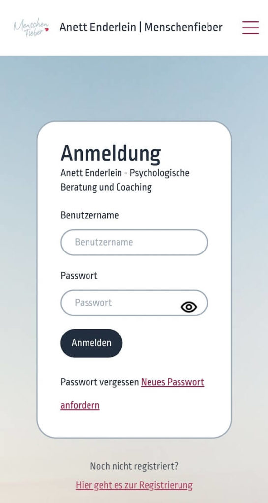 Login E-Mail-Coaching, E-Mail-Beratung und allgemeiner schriftlicher Austausch
