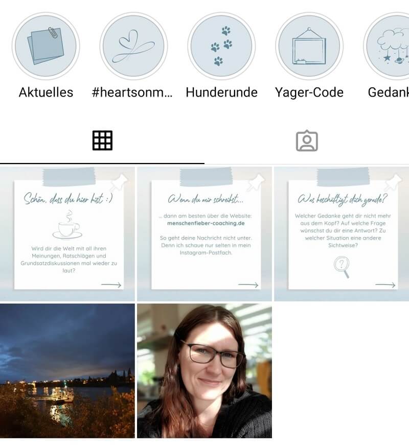 Screenshot Instagram-Profil von Menschenfieber im Oktober 2023