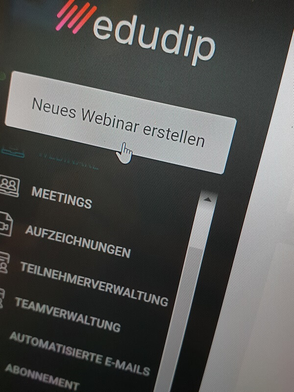 Backend der Webinar-Software