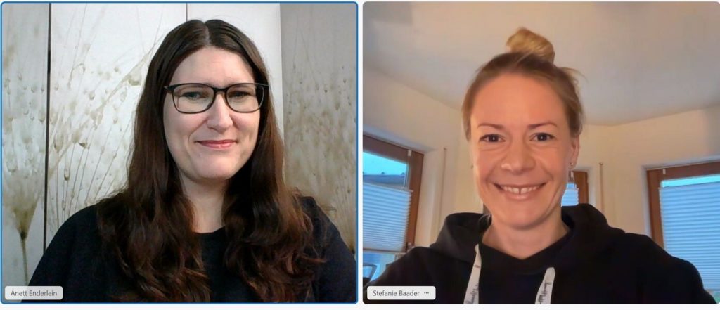 Anett Enderlein und Stefanie Baader beim Online-Meeting