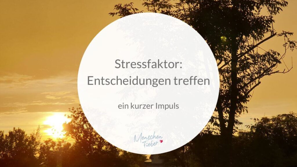 Stressfaktor: Entscheidungen treffen (ein kurzer Impuls)